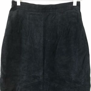Vintage 80’s Gitano black suede midi pencil skirt SMALL